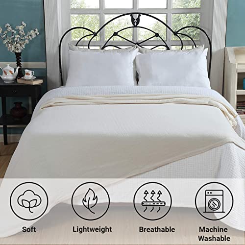 Shelter Cotton Blanket Full/Queen Soft Cozy Thermal Blanket, Ringspun Bed Blankets For All Seasons, Herringbone Weave, Warm Lightweight Perfect Luxury Layering - Coral (90"X90") #TOP5