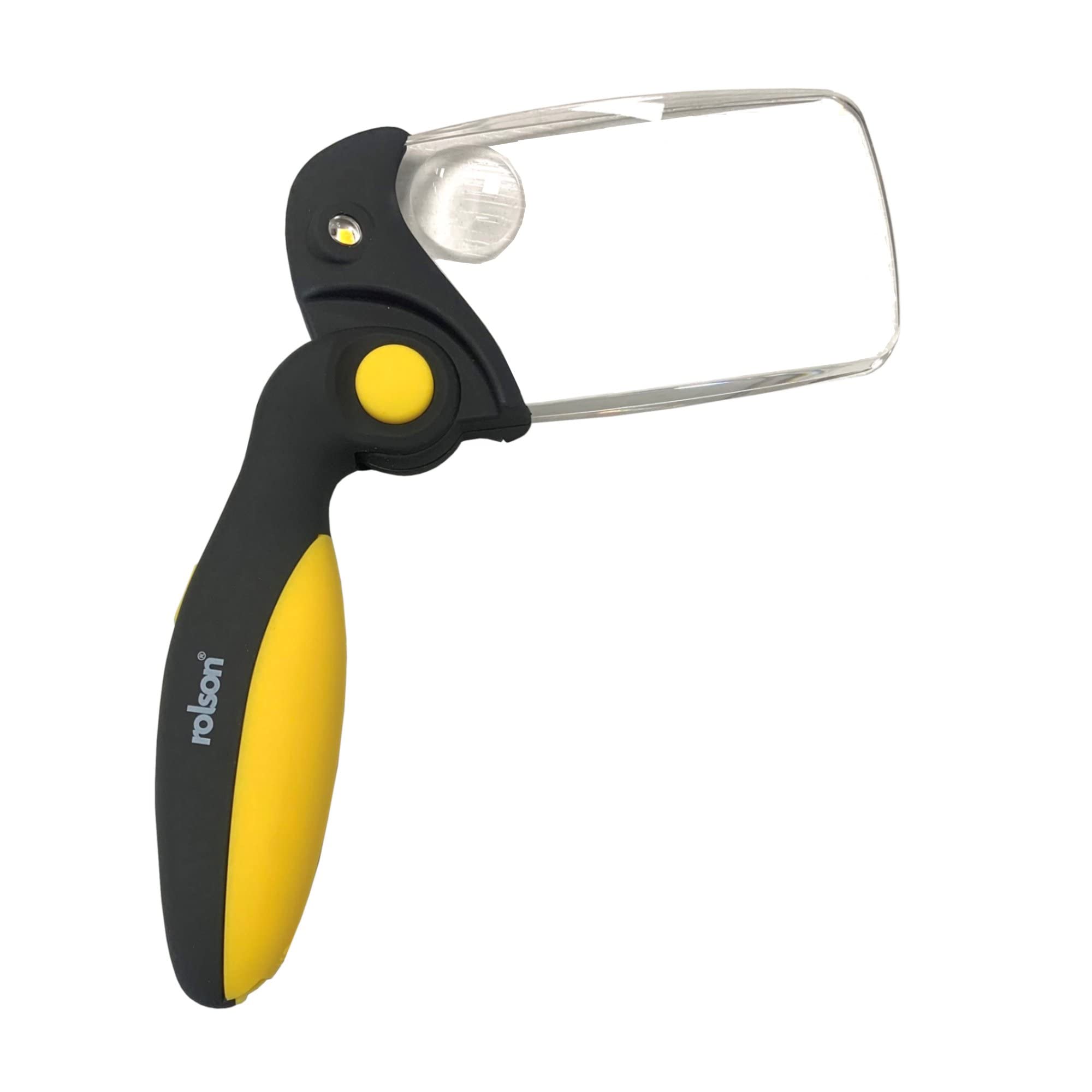 Rolson Folding Handheld Magnifying Magnify Glass with Wide Angle LED Light