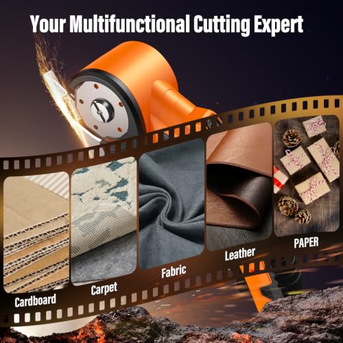 Image of Cordless Electric Scissors with 3 Tungsten Steel Blades, 2500mAh Battery, LED Light, High-Torque Motor, Cardboard Cutter for Fabric, Cardboard, Leather, Carpet, Wire Rope Cutters