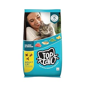 Top Tail Adult Dry Cat Food – 1.2 Kg (Above 12 Months) | Perfectly Balanced Cat Food with Salmon & Chicken | Fortified with Vitamins & Minerals