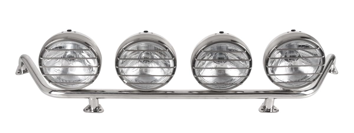 Hansen Styling Parts Universeller Edelstahl Lampenbügel XL - Breite 96 cm - Tiefe 27 cm - 4 Halterungen für Scheinwerfer - für Transporter LKW Off Road Wohnmobile etc..