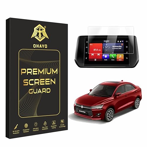 OHAYO Touch Screen Protector for Maruti Suzuki Dzire VXi & ZXi | 7 Inch Infotainment Display Guard | Navigation Screen Protection Accessory 2024 (Not Tempered Glass)