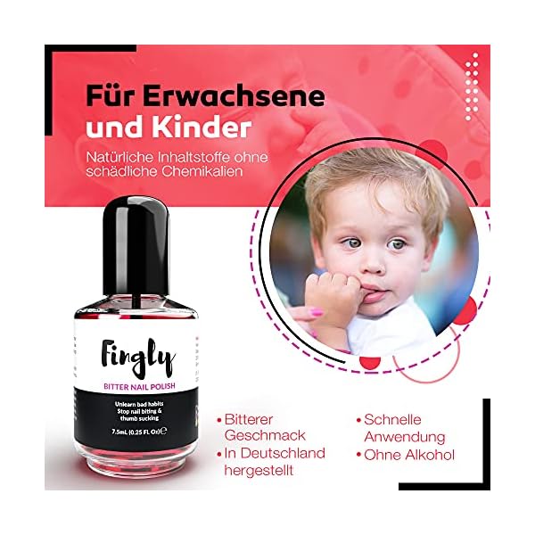 FINGLY Nagellack gegen Nägelkauen - Auf natürliche Weise Fingernägel kauen stoppen und Daumenlutschen abgewöhnen, Nail… – Bild 6