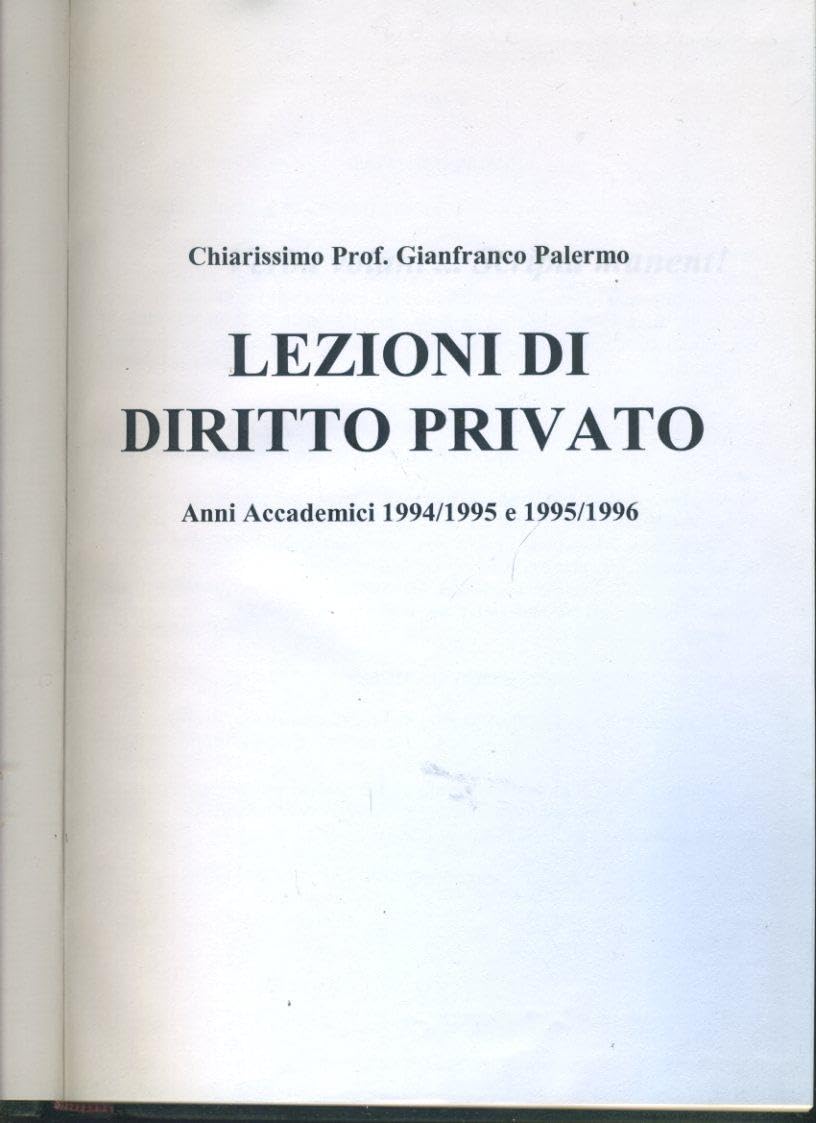 Lezioni di diritto privato. Anni accademici 1994/