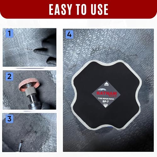 Image of Bias Ply Tyre Repair Patch No. 7 | Heavy-Duty, Strong & Flexible Puncture Repair Patches for Cars, Trucks, Tractors & Commercial Vehicles | Durable Tyre Repair Solution | Box of 5