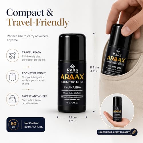 Image of AARONIC-WHITE MUSK - Unisex Roll-On Deodorant - 50ml, Long-Lasting Freshness & Odour Control (Magnetic Musk)