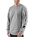 Carhartt Mens Loose Fit Heavyweight Long-Sleeve Logo Sleeve Graphic T-Shirt Work Utility Shirts, Heather Gray, XX-Large US