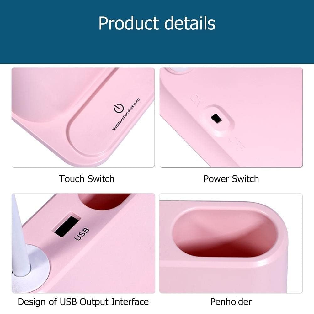 Lampada da tavolo a LED dimmerabile, ricarica USB, per camera da letto, comodino, controllo touch, luce da tavolo con oscuramento polarless e pulsante a lunga pressione (