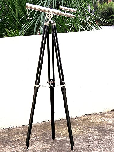 Telescopio de latón con trípode de pie 45'' miniatura 3