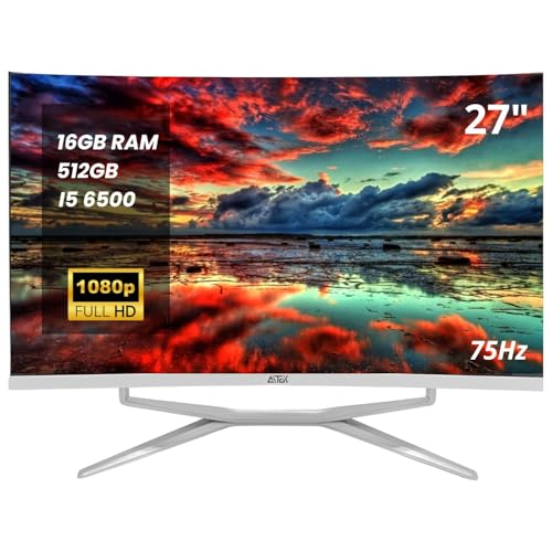 Computador All in One Curvo 27' 75Hz Full HD Painel VA i5 6500 512GB 16GB RAM DDR3 Wi-Fi 2.4 e 5GHz com Alto-Falante Integrado