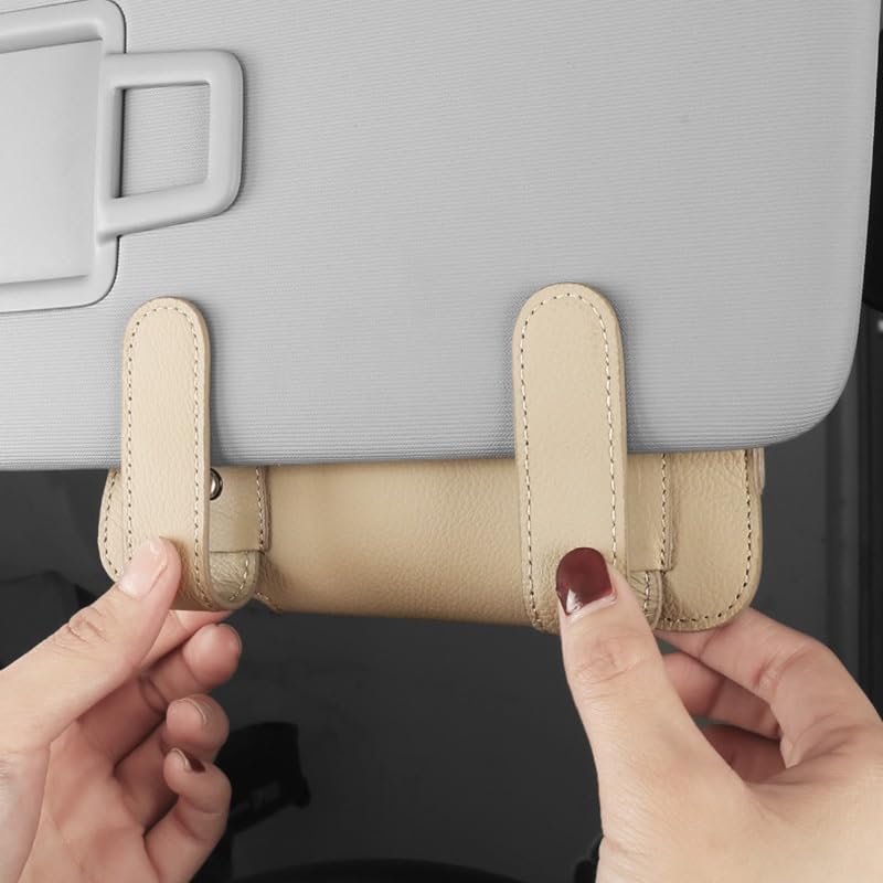 Organizador de cuero PU para Interior de coche, parasol, estuche para gafas con