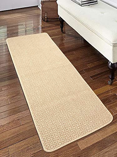 Saral Home Mini Diamond Soft Jute Cotton Durable & Washable Multipurpose Bedside Runner for Home/Kitchen/Living Area/Lobby/Office Entrance with Anti Skid Backing (Beige, 50 Cm X 180 Cm) (B07HFB7X1G) Amazon Price History, Amazon Price Tracker
