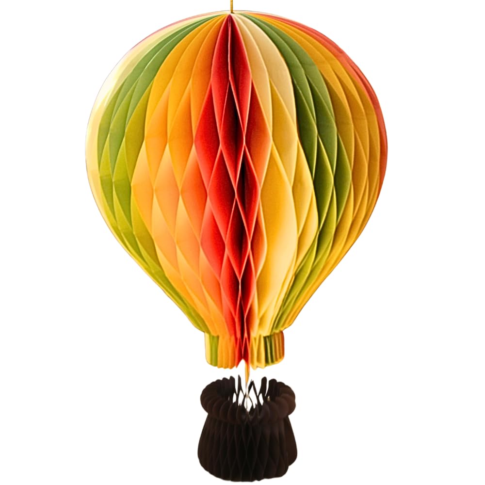 XXXL Mega balon dekoracyjny, balon papierowy, zawieszka balon na gorące powietrze, Honeycomb, dekoracja na okno wystawowe, dekoracja hotelowa recepcji, balon na gorące powietrze z koszem w kolorze