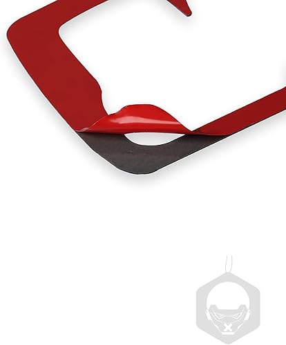 Miniatura 87 de Adhesivo para panel de palanca de cambios de consola central de automóvil, decoración de fibra de carbono suave real, interior de automóvil rojo