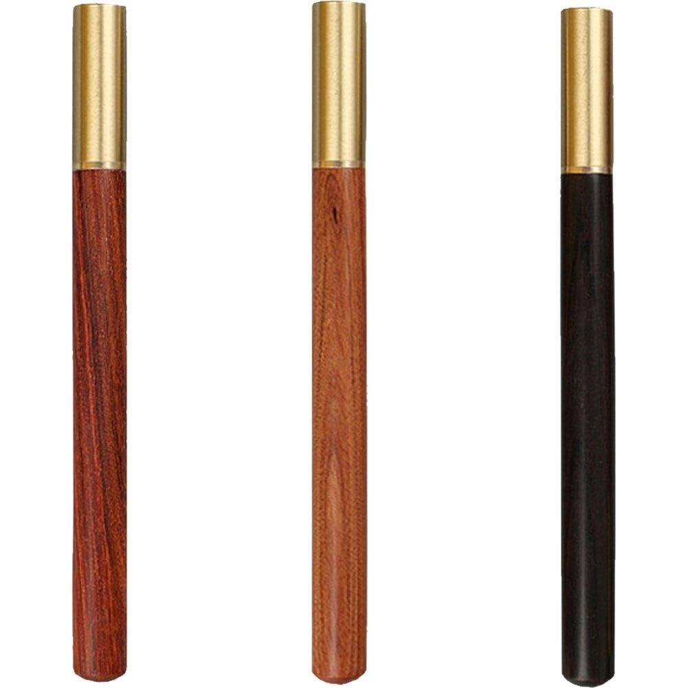 3 Teile/Satz Vintage Holz Körper Kugelschreiber Messing Kugel Roller Stift Metall Kappe Kugelschreiber Schreibwaren Schule Business Geschenke Liefert