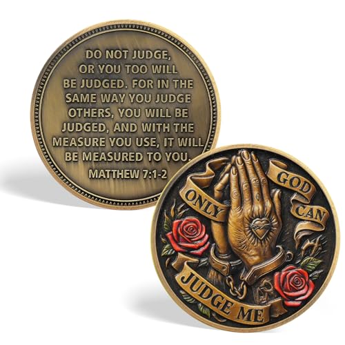 Tokenara Christian Challenge Coin with Matthew 7:1-2 Bible Verse, Sacred