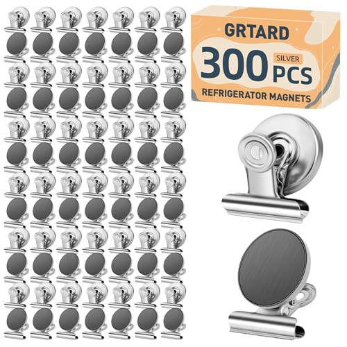 Grtard 300pack Magnetic Clips Heavy Duty, Magnet Clips for Fridge, Refrigerator Magnets, Scratch Free Magnets with Clip, Strong Magnetic Clip for Whiteboard, Refrigerator, Locker, Classroom