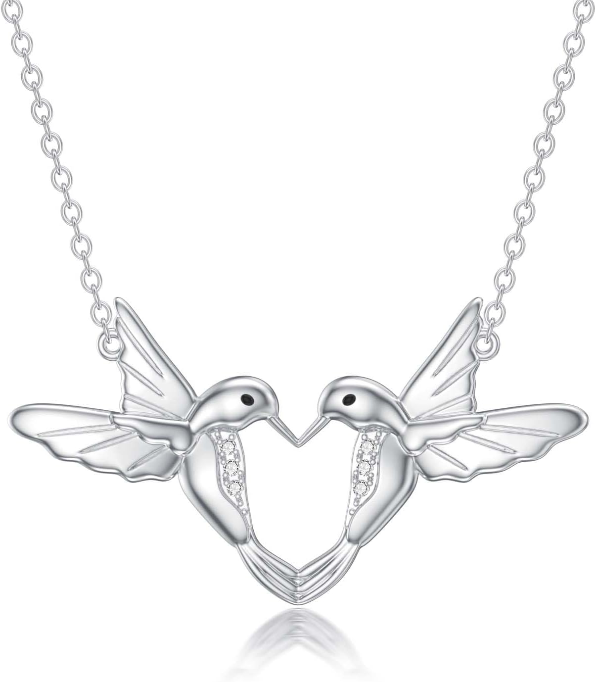 Diamond Hummingbird Necklace for Women 925 Sterling Silver Hummingbird Necklaces with Lab Grown Diamond Jewelry Gifts for Mom Wife Girlfriend Daugther Sister Friend