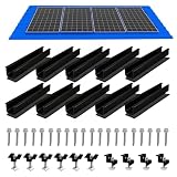 Solar Panel Mounting Brackets, Roof Mount Kit, Rails and Clamps Included for Thickness 1.18”-1.38”, in A Row Assembly on Tin, Flat and Sheet Rooftop, Aluminum Alloy (4pc-Black)