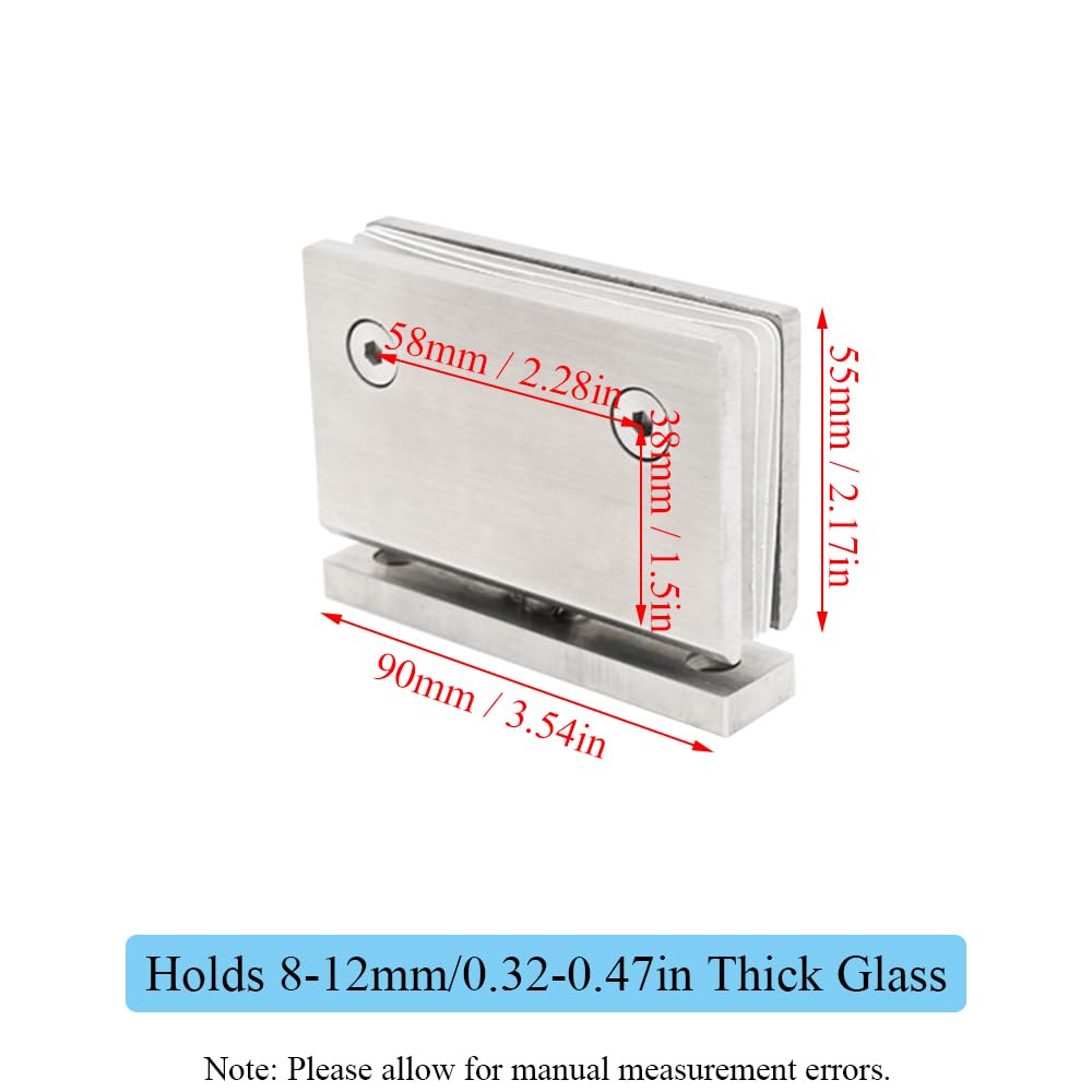 2 cerniere per porte in vetro, cerniere a 360 gradi, cerniere senza cornice, da vetro a vetro, in acciaio inox resistente, per armadietti, vetrine, armadi (rete nera opaca)