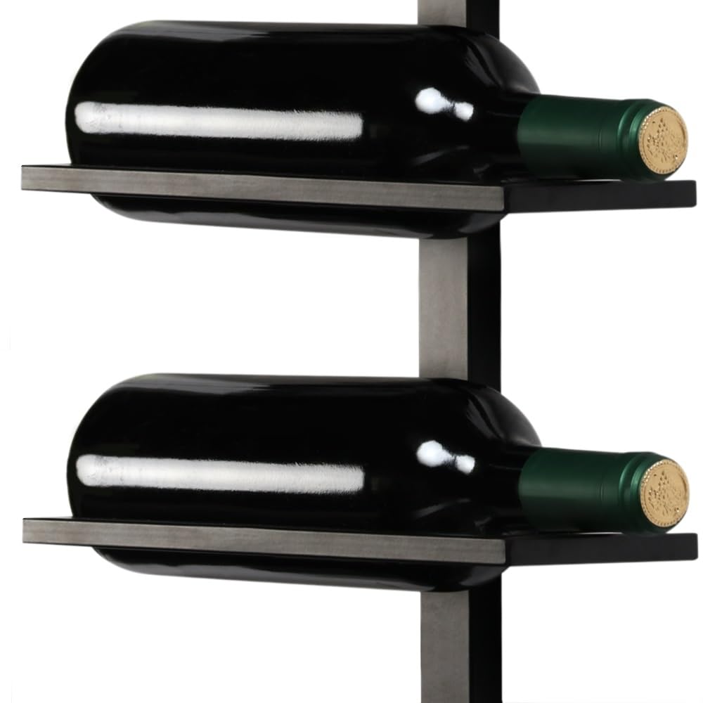 Yaheetech Porte Bouteille Mural Métalique Étagère à Vin pour 10 Bouteilles Cave Resto Maison 126cm Noir