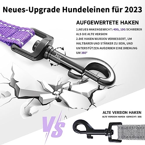 Demigreat Schleppleine für Hunde, 3m / 5m / 10m / 15m / 20m Robuste Lange Hundeleine Reflektierend Trainingsleine mit Gepolsterter Griff und handschlaufe, Ausbildungsleine für Kleine bis Große Hunde