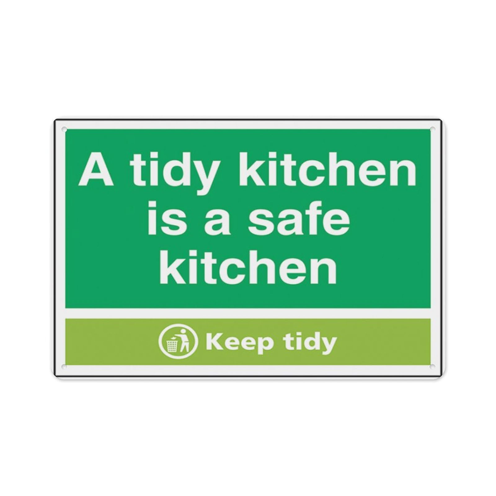 peiyeety A Tidy Kitchen Is A Safe Kitchen, Keep Tidy Aluminum Tin Warning Signs For Home Outdoor Garden 12X16 Inches