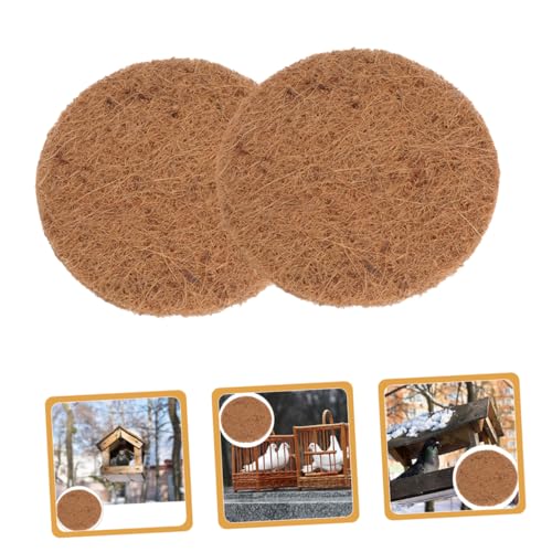 Image of Coconut Fiber Nesting Pads 10Pcs Round Bird Nest Mats for Pigeons Parrots and Chickens Soft Egg Breeding Substrate Comfortable Pet Resting Mat