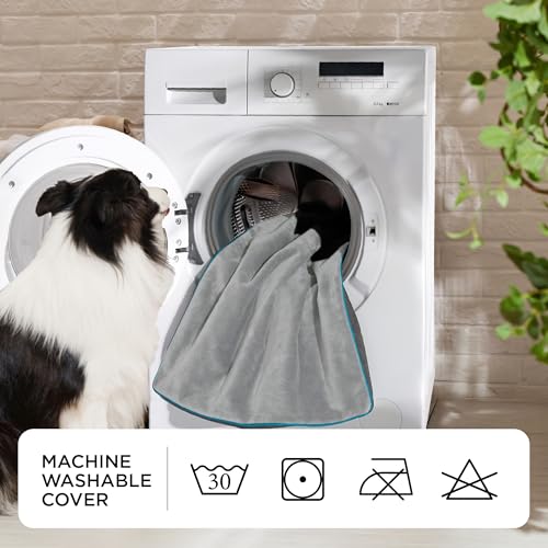 Bedsure Memory Foam Dog Bed for Small Dogs - Orthopedic Pet Beds for Crate with Removable Washable Cover and Nonskid Bottom - Plush Flannel Fleece Top Pet Mat, Grey - Image 5