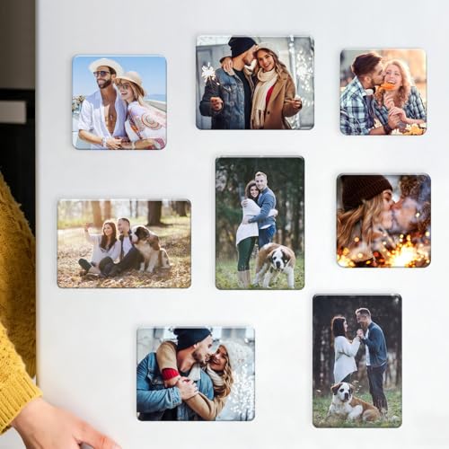 Image of Custom Fridge Magnets, Personalized Photo Magnets for Refrigerator, Home Decoration Picture Magnet Stickers for Office and Kitchen, Door (Rectangle Magnets)