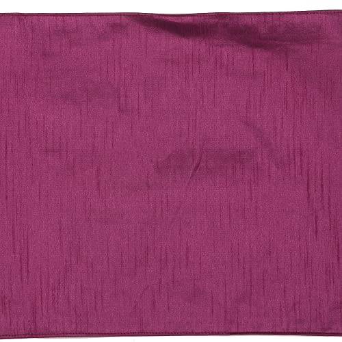 Image of E-EZRA Premium Raw Silk Table Runner for Centre Table / Coffee Table / 4 Seater / 6 Seater Dining Table (72 Inch, Rani Pink)