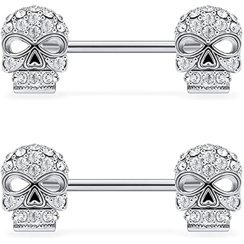 Lcolyoli Skull Nipple Rings Cover