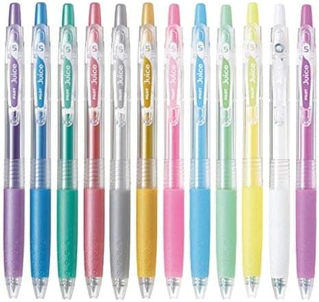 Juice 05 Retractable Gel Ink Pen (LJU-10EF), Extra Fine Point, 0.5mm, Pastel & Metalic, 12 Color Set