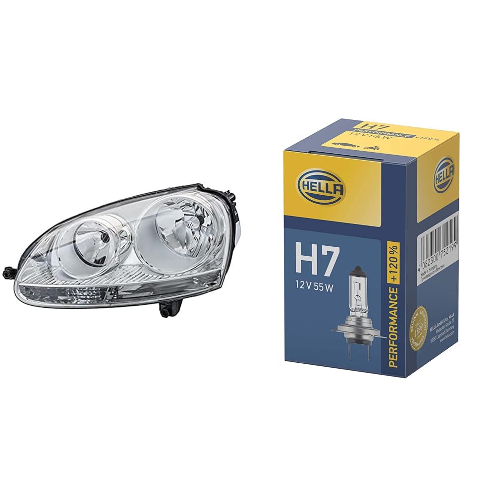 Hella 1LG 247 007-601 Halógena-Faro principal ECE, para circulación por la izquierda, Delante, derecha 8GH 223 498-031 Lámpara, H7, 12V, 55W, Tipo de Portalámpara: PX26d, Caja, Cant. 1