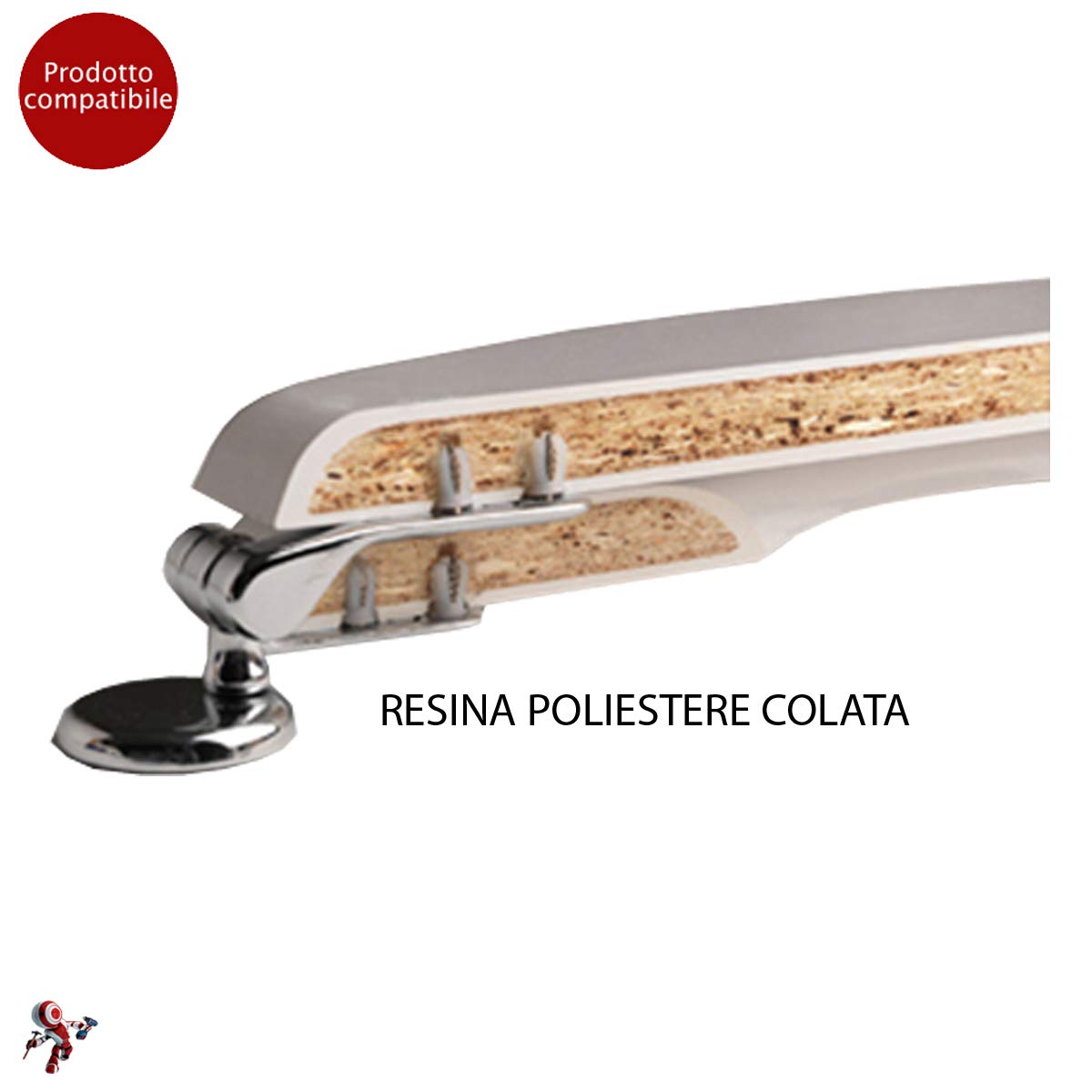 COPRIWATER SEDILE FENICE BIANCO CERNIERA CROMO