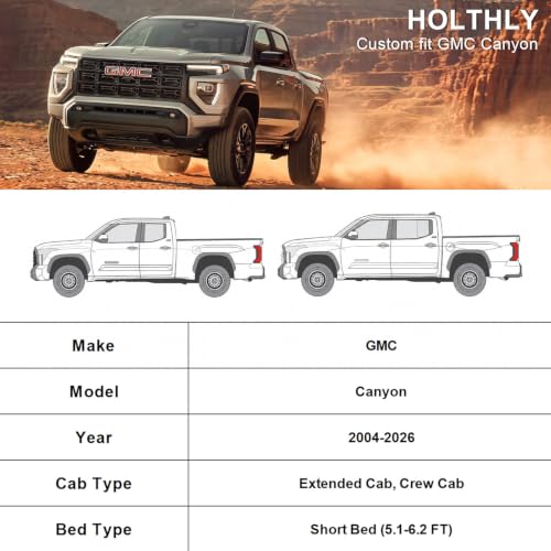 Image of 10 Layers Truck Cover Waterproof All Weather Custom Fit GMC Canyon(2004-2026) Extended /Crew Cab Short Bed, Outdoor Full Exterior Pickup Car Cover Sun Rain Snow Ice Protection. Sliver