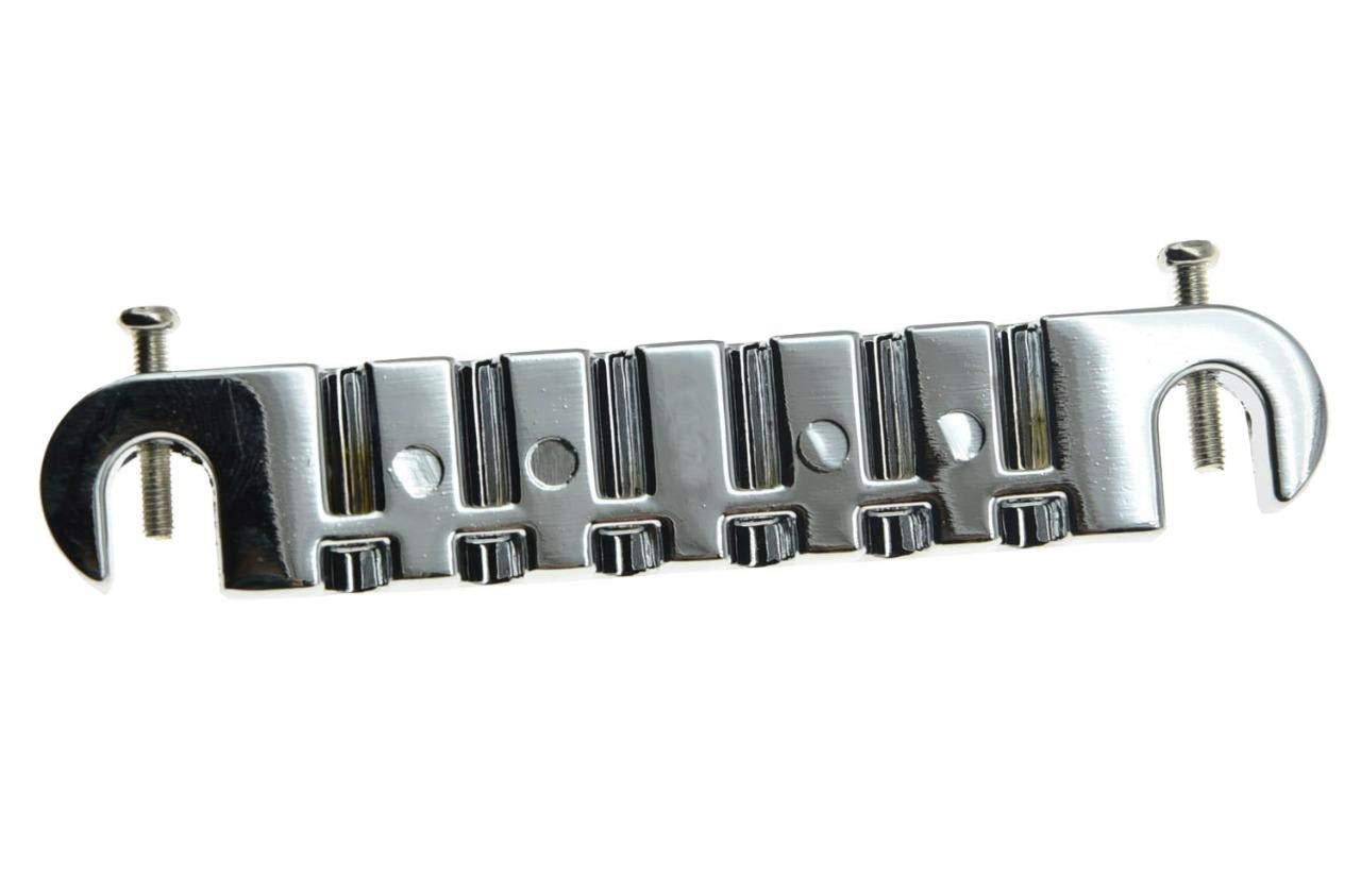 Puente Envolvente Cromado Para Guitarra Les Paul LP Junior - Distancia 82 Mm, Radio 12", Incluye Tacos