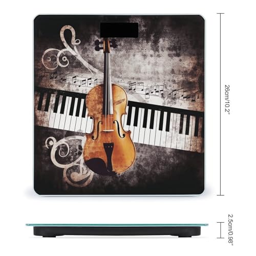 Báscula digital para baño con diseño de notas musicales miniatura 2