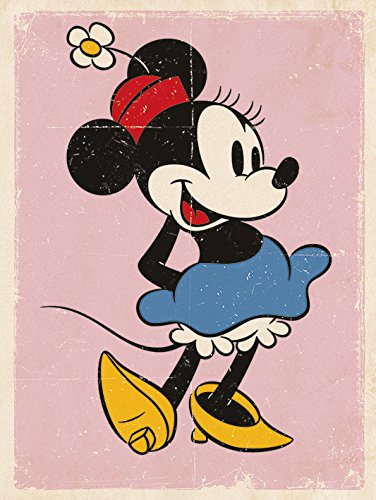 Pyramid International WDC92456 Minnie Mouse (Retro) -Canvas Print , Wood, Multicolour, 30 x 40 x 1.3 cm