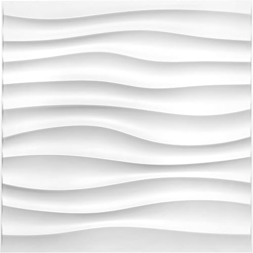 Tileristics Paneles de pared 3D de PVC, paneles de pared ondulados para decoración de pared interior, sala de estar, dormitorio, paredes de oficina
