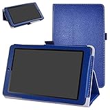 MediaPad T3 7.0 Case,Mama Mouth PU Leather Folio 2-folding Stand Cover with Stylus Holder for Huawei MediaPad T3 7.0 Inch Tablet,Dark Blue