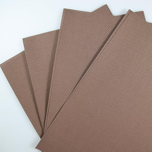 Image of KCS 4 pc of 12 inch x 18 inch 14CT Counted Cotton Aida Cloth Cross Stitch Fabric (Brown)