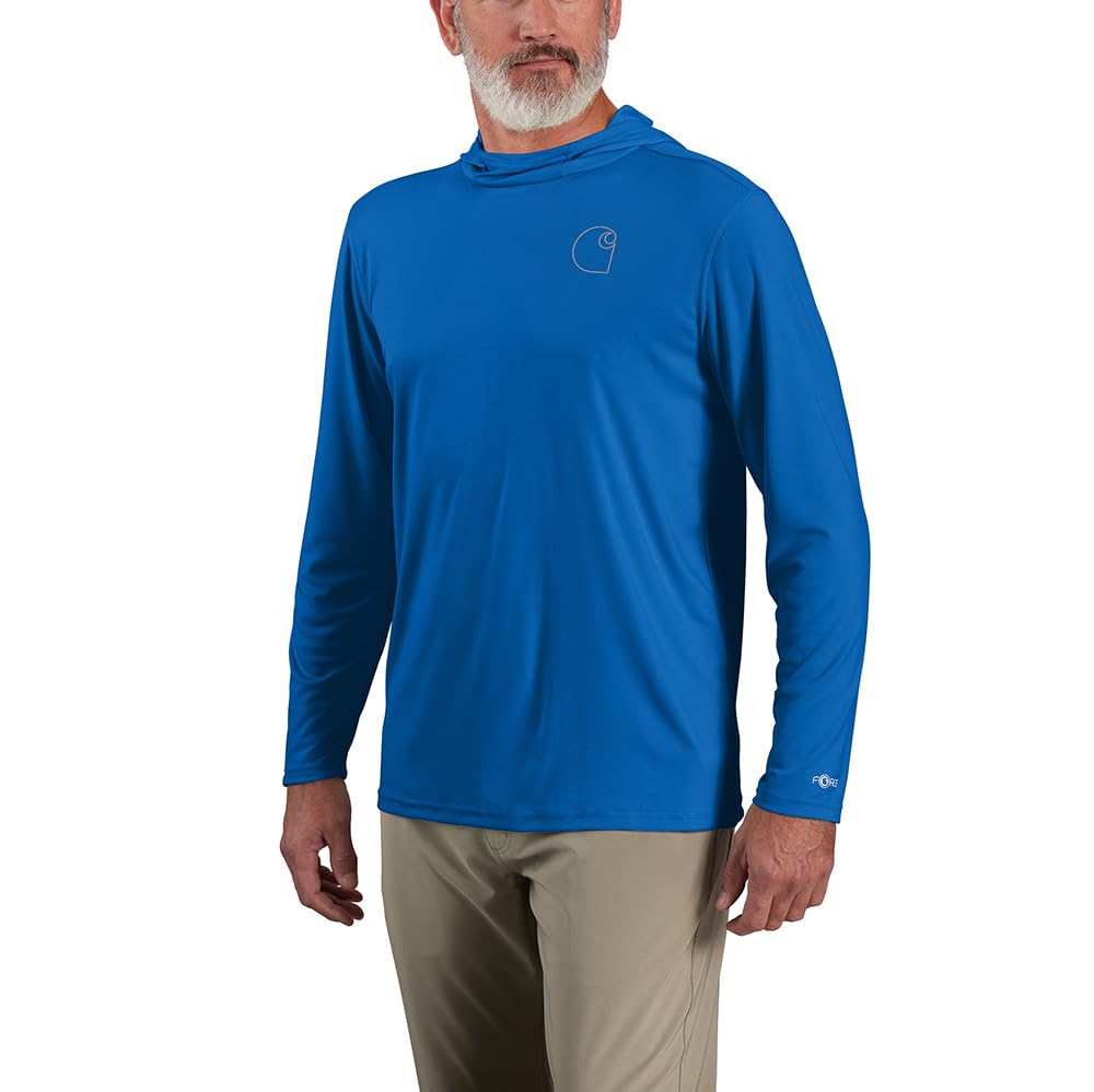 Carhartt Men's Force Sun Defender™ Lightweight Long-Sleeve Hooded Logo Graphic T-Shirt