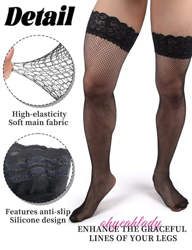 ohyeahlady Strapsen Dessous Set mit Strümpfen Halterlose Strümpfe Sexy Unterwäsche Große Größen Strapsstrümpfe Strumpfgürtel Garter Belt with Stocking Crossdresser Gay Underwear Box Pankung Schwarz XL