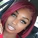 Synthetic Lace Front Wigs for Black Women Yaki Hair Heat Resistant Fiber Short Bob Wig Color 99J