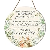 Christian Nursery Wall Decor, Nursery Scripture Wall Decor for Newborn Baby Boy Girl Kids Bedroom Toddler Room Bible Verse Religious Hanging Sign Decorations Baptism Gift, You Are a Child of God