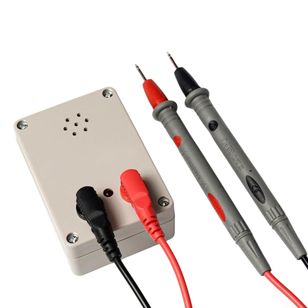 Eawfgtuw Tester per circuiti di continuità di tensione da 9 V, rilevatore di test per cavi elettrici con indicatore cicalino, spia luminosa, segnale acustico, multimetro, accessori componenti