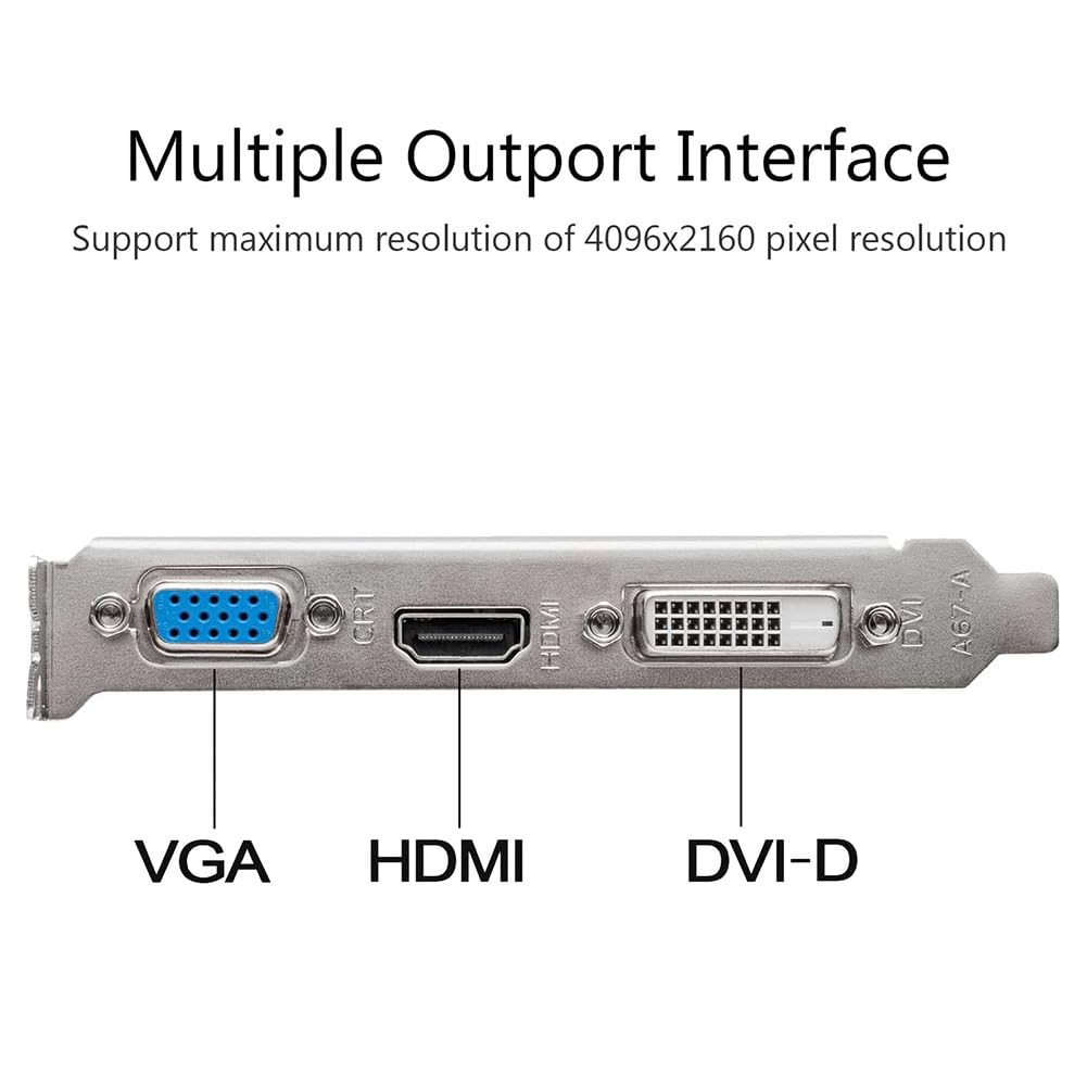 QTHREE Radeon RX 550 Low Profile Grafikkarte, 4GB GDDR5 128-bit, DVI-D, HDMI, VGA, PCI Express x8, Desktop Gaming Grafikkarte für PC, DirectX 12, Computer GPU