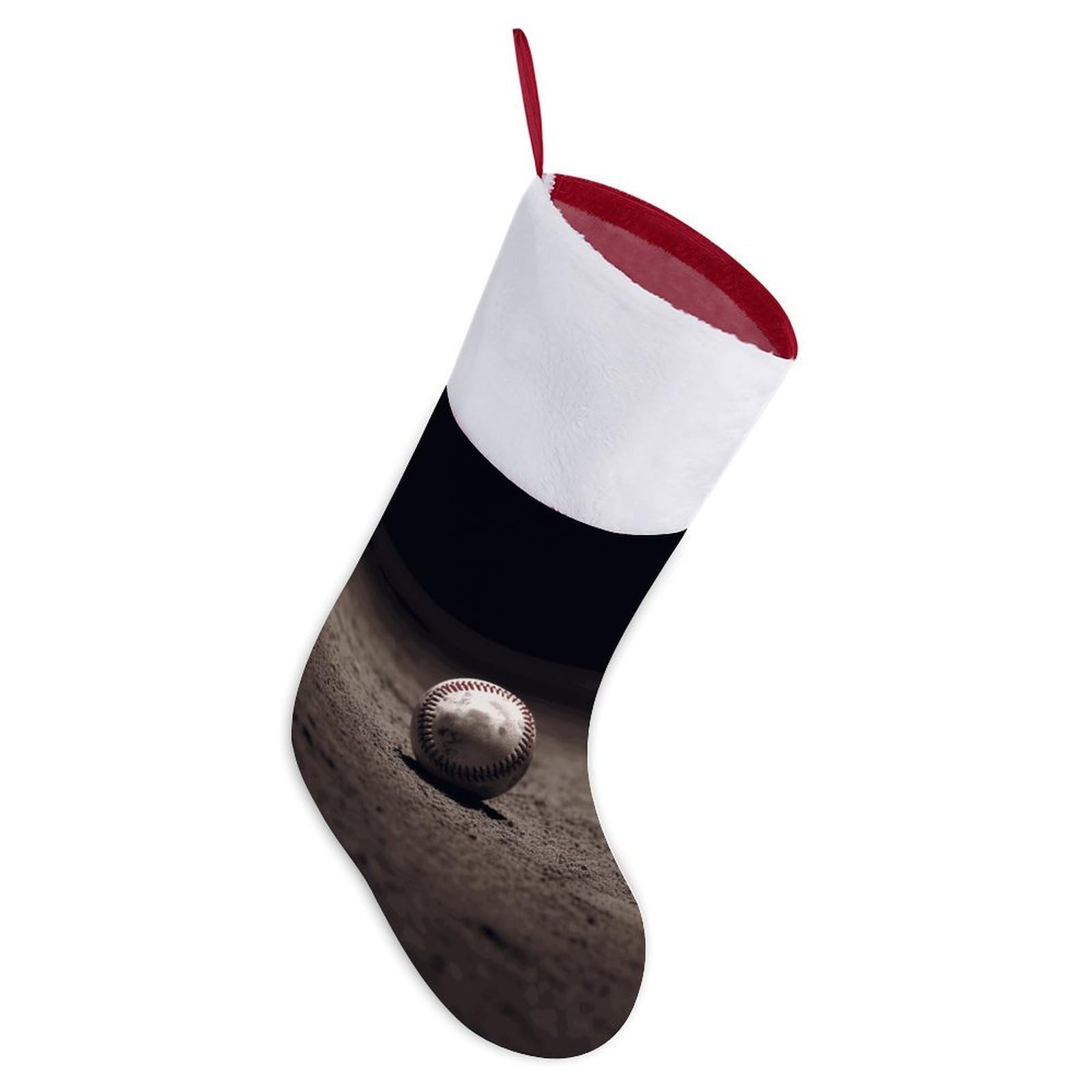 Baseball Christmas Stocking Comfortable Super Soft Plush Cuff Christma Stocking Xmas Eve Party Fireplace Tree Gift Decoration Socks for Family Holiday Party Gifts