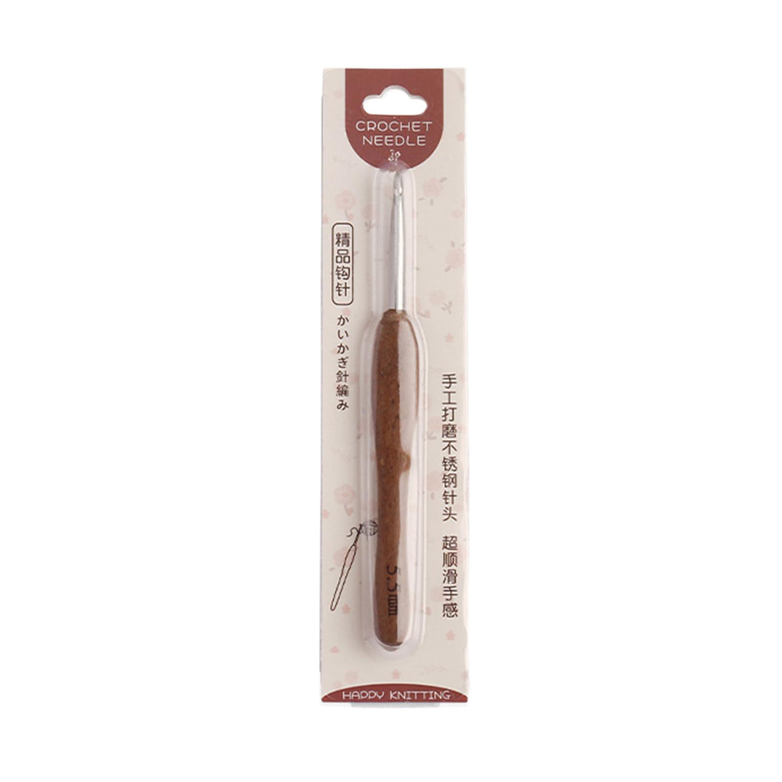 Stainless Steel Crochet Hook Ergonomic Wooden Handle for Knitting Sweater Scarves Socks Yarn Craft Project Wooden Handle